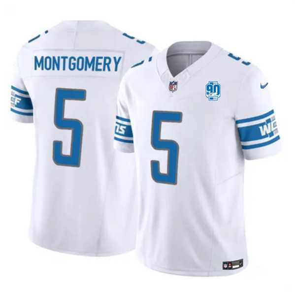 Men & Women & Youth Detroit Lions #5 David Montgomery White 2023 F.U.S.E. 90th Anniversary Vapor Untouchable Limited Stitched Jersey->detroit lions->NFL Jersey